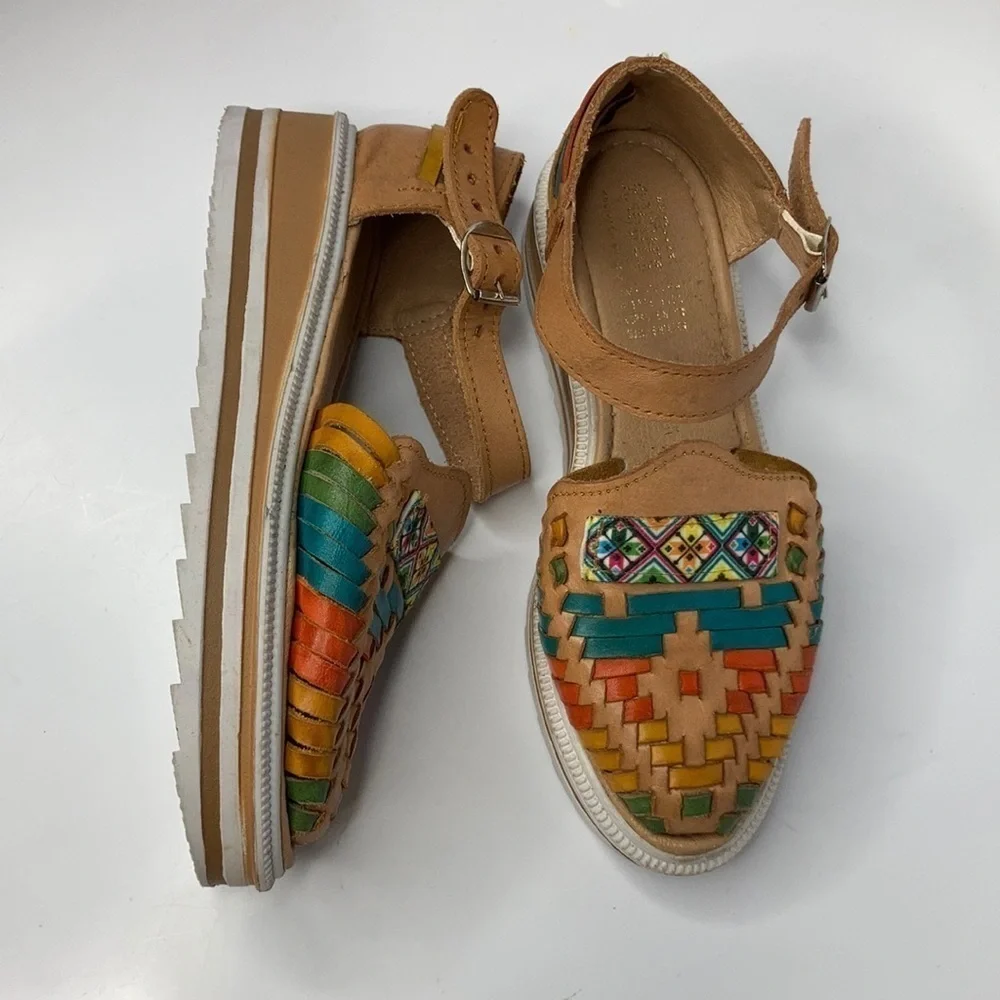Raguer multi colored platform‎ Huraches size 6